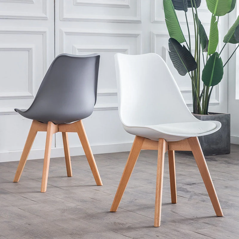 Eigentijdse keukenstoel eetkamerarmloze stoelen met houten poten Clearhalo