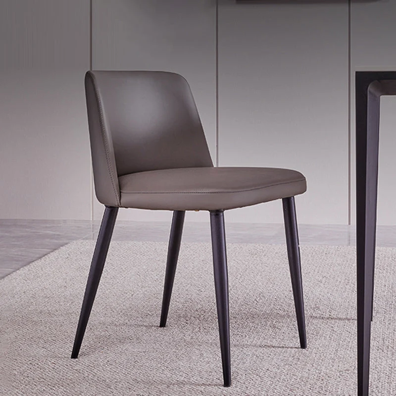 Eigentijdse keukenstoelen Armloze zijstoel met metalen poten Clearhalo