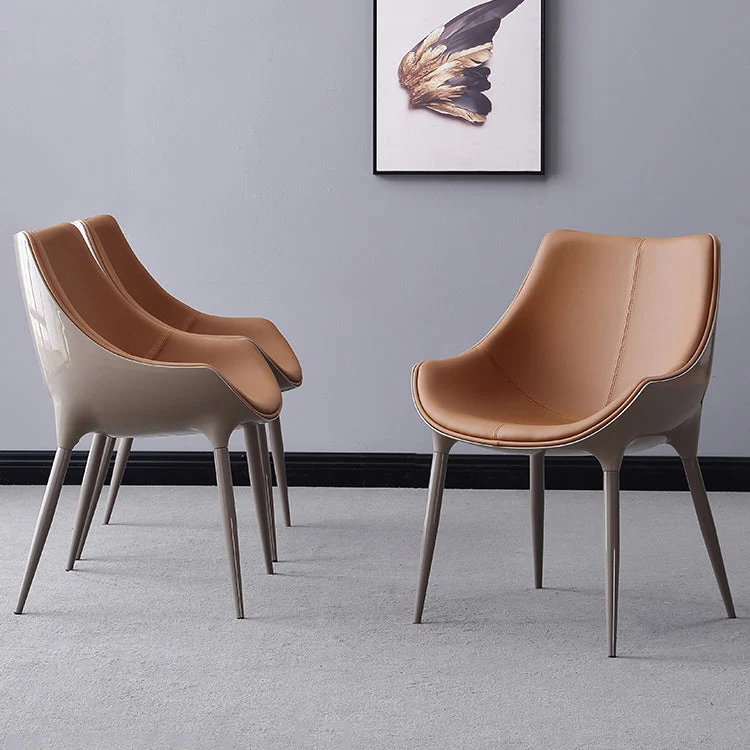Eigentijdse kunstleren eetkamerstoel Metalen eetkamerstoelen voor thuisgebruik Clearhalo