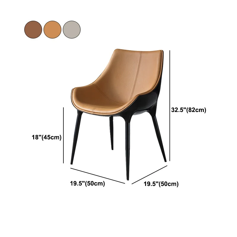 Eigentijdse kunstleren eetkamerstoel Metalen eetkamerstoelen voor thuisgebruik Clearhalo