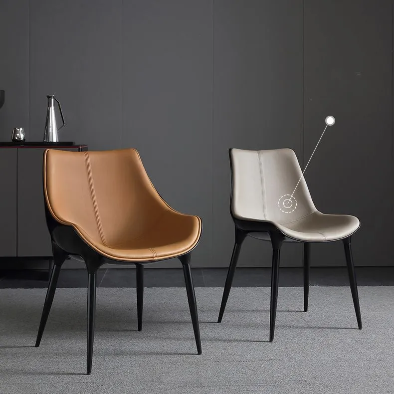 Eigentijdse kunstleren eetkamerstoel Metalen eetkamerstoelen voor thuisgebruik Clearhalo