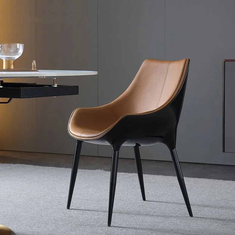 Eigentijdse kunstleren eetkamerstoel Metalen eetkamerstoelen voor thuisgebruik Clearhalo