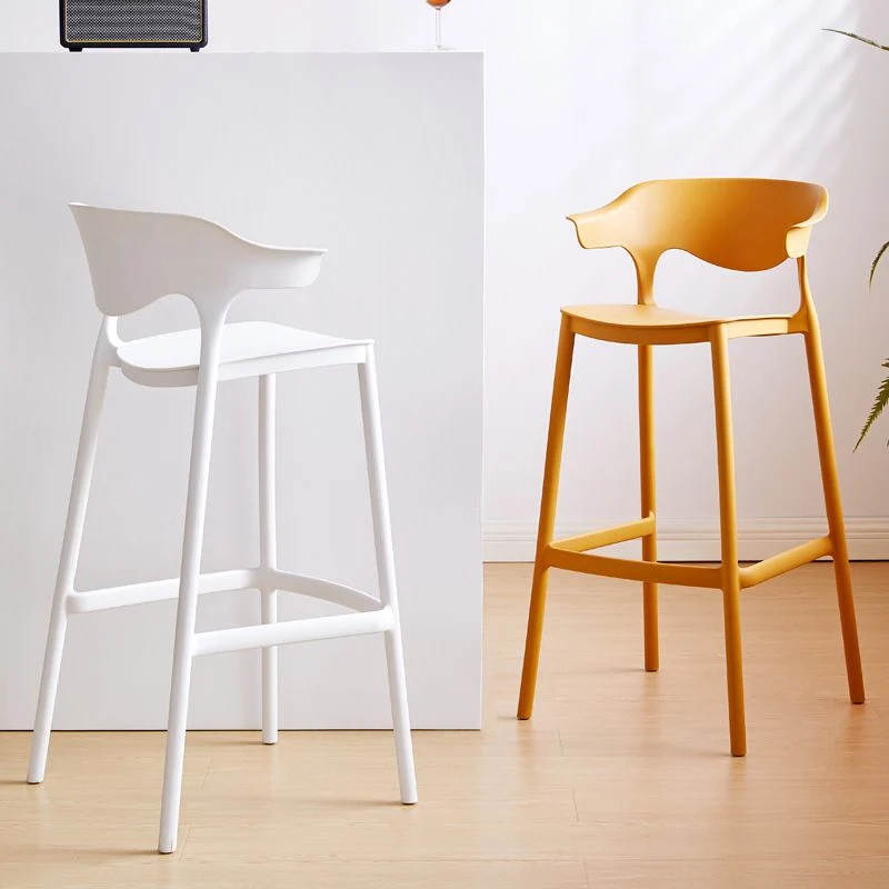 Eigentijdse kunststof keuken eetkamer armkruk barkruk met lage rug Clearhalo