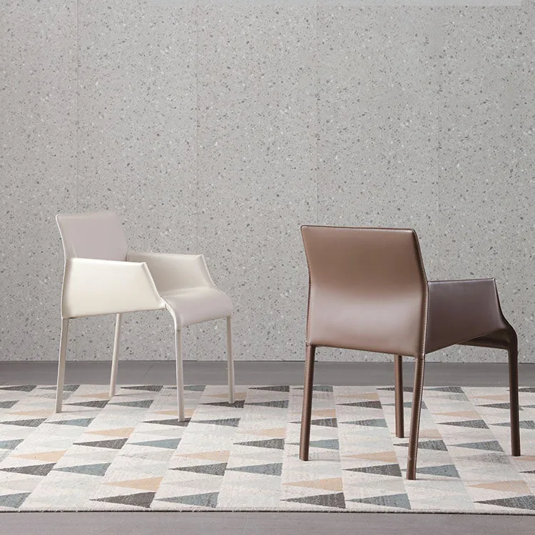 Eigentijdse leren eetkamerstoel, gestoffeerde fauteuil voor gebruik restaurants Clearhalo