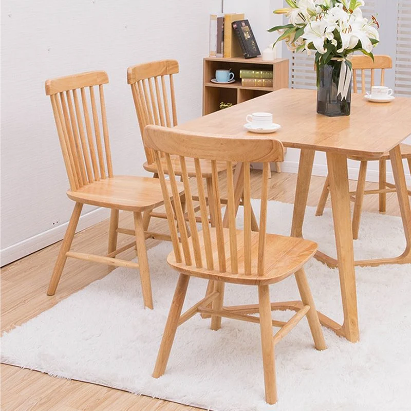 Eigentijdse massief houten armloze stoel Windsor zijstoel voor eetkamer Clearhalo
