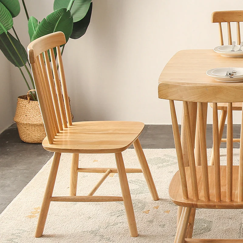 Eigentijdse massief houten armloze stoel Windsor zijstoel voor eetkamer Clearhalo