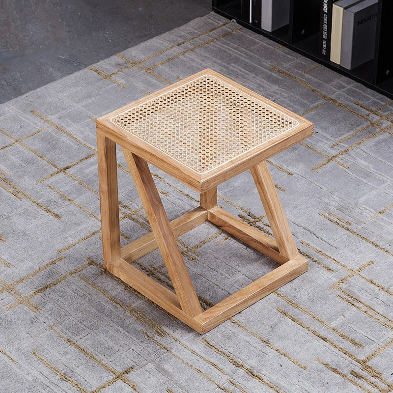 Eigentijdse massief houten frame vierkante woonkamer accent bijzettafel Clearhalo