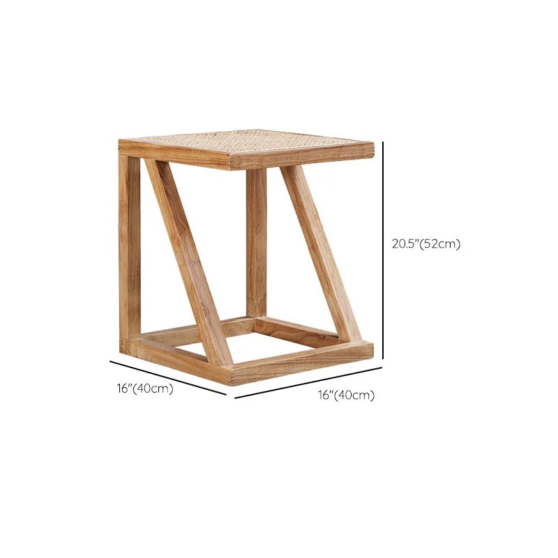 Eigentijdse massief houten frame vierkante woonkamer accent bijzettafel Clearhalo