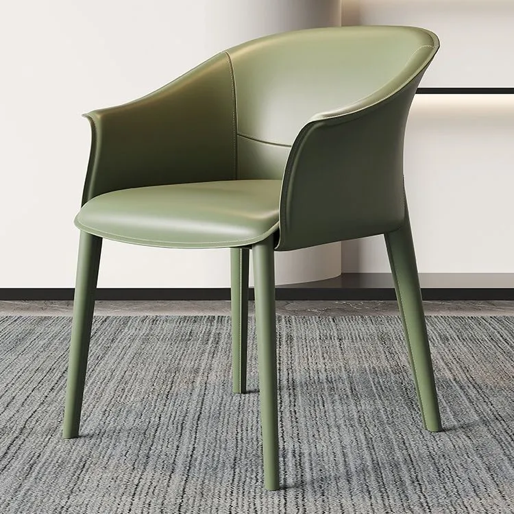 Eigentijdse metalen eetkamerstoel Leren eetkamerstoelen voor thuisgebruik Clearhalo