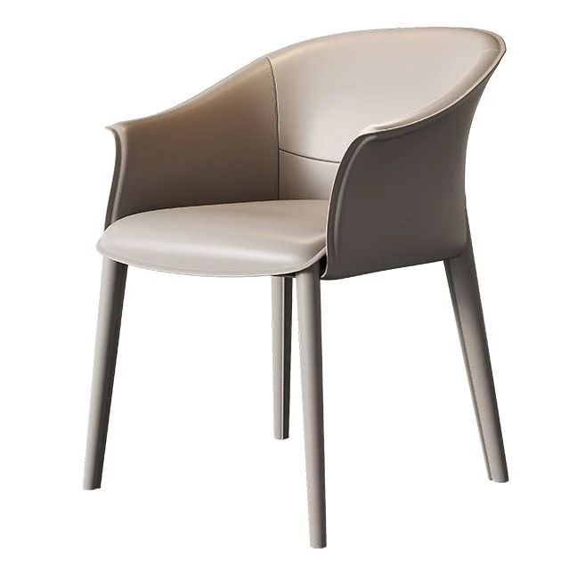 Eigentijdse metalen eetkamerstoel Leren eetkamerstoelen voor thuisgebruik Clearhalo