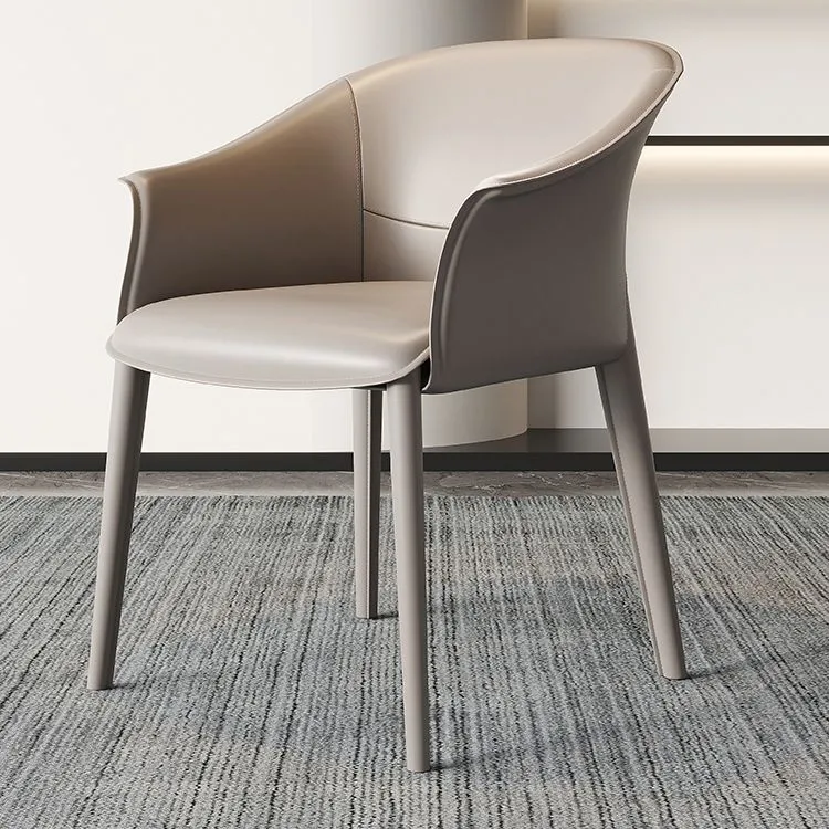 Eigentijdse metalen eetkamerstoel Leren eetkamerstoelen voor thuisgebruik Clearhalo