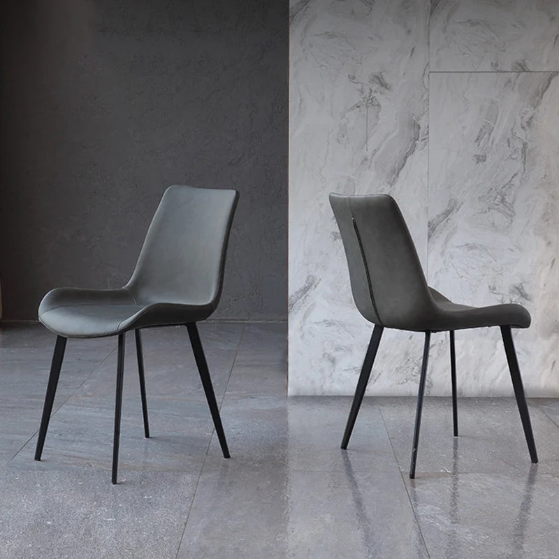 Eigentijdse metalen eetkamerstoelen Armloze zijstoelen voor de keuken Clearhalo