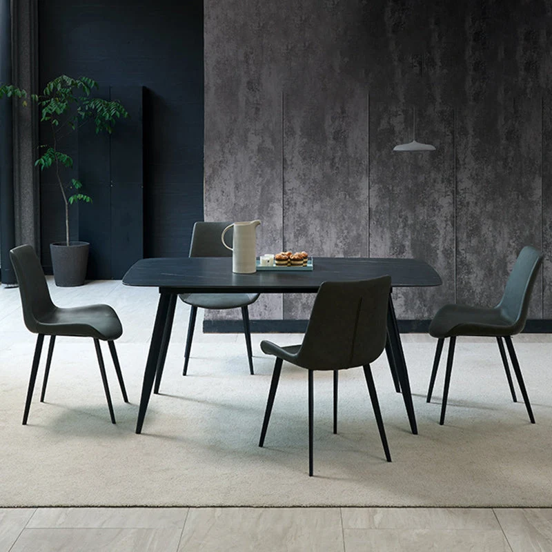 Eigentijdse metalen eetkamerstoelen Armloze zijstoelen voor de keuken Clearhalo