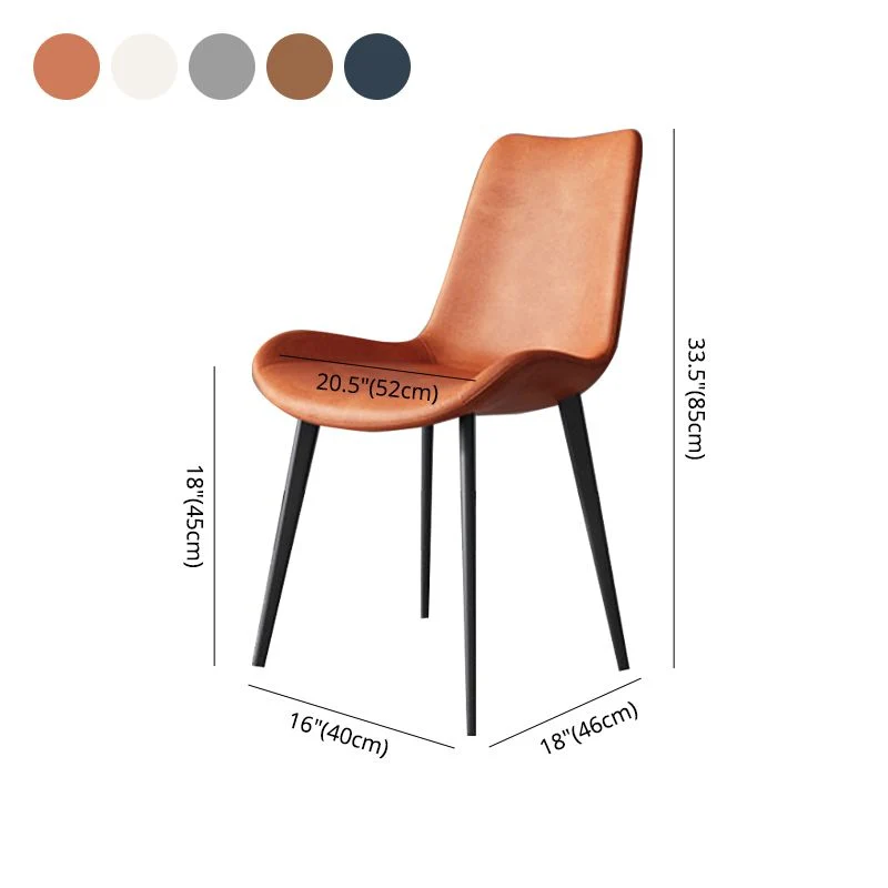 Eigentijdse metalen eetkamerstoelen Armloze zijstoelen voor de keuken Clearhalo