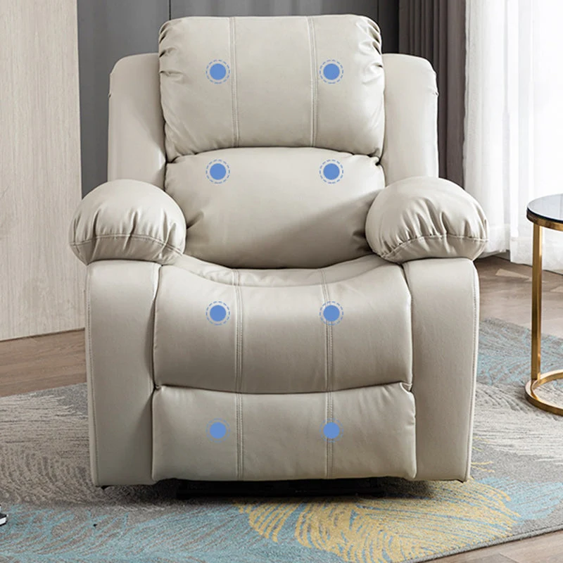 Eigentijdse Power-Push Botton fauteuil van echt leer Clearhalo