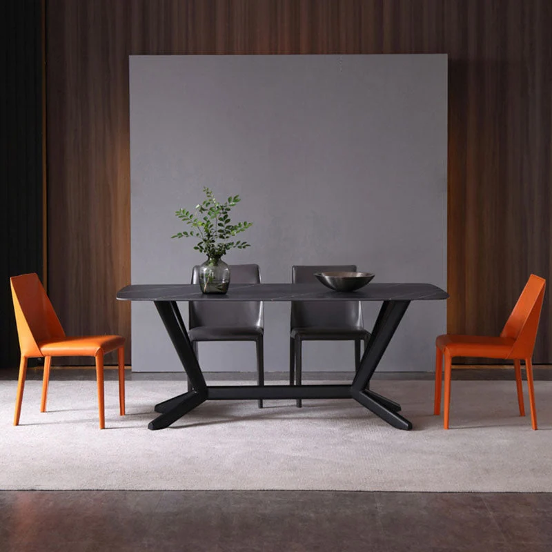 Eigentijdse roestvrijstalen poten Armloze eetkamerstoelen Wingback-zijstoel Clearhalo