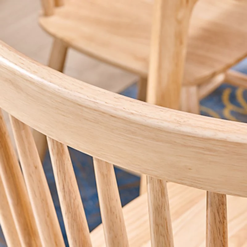 Eigentijdse rubberwood Windsor achterstoel natuurlijk houten eetkamerstoel (set van 2) Clearhalo