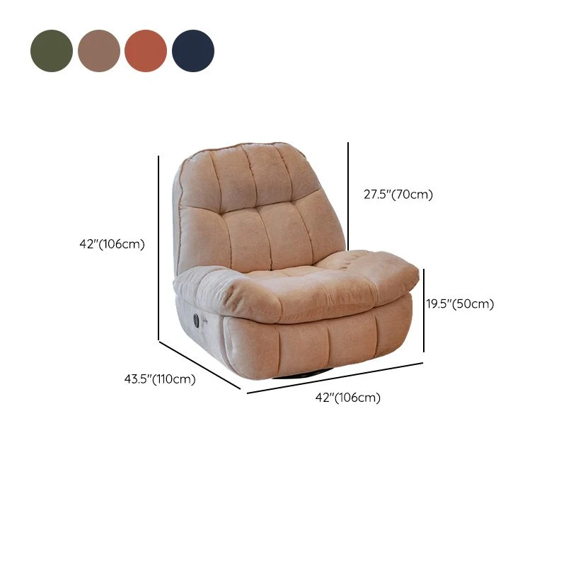 Eigentijdse standaard fauteuil met getufte rugleuning van chenille en opbergruimte Clearhalo