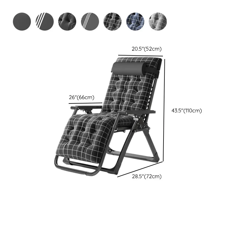 Eigentijdse standaard fauteuil met metalen frame, opvouwbare fauteuil Clearhalo