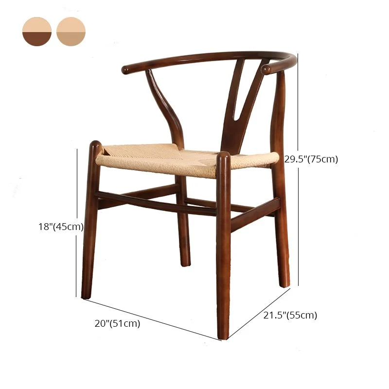Eigentijdse stijl houten eetkamerstoelen Keukeneetkamer Armloze zijstoelen Clearhalo