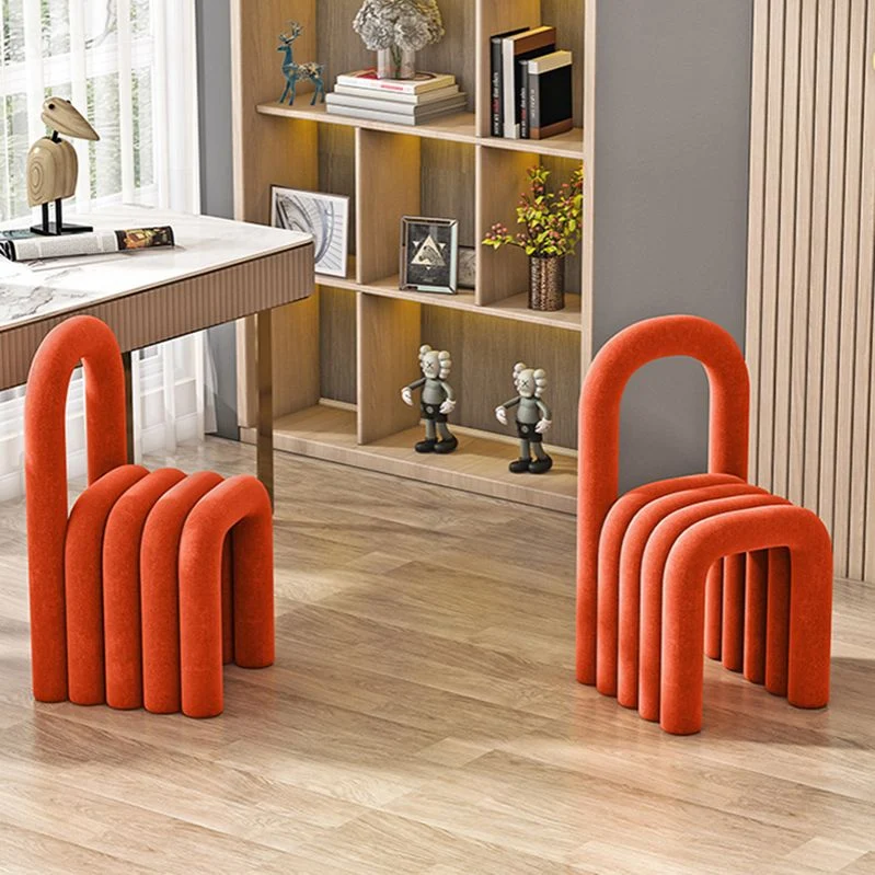 Eigentijdse stoel met open rug, fluwelen eetkamerstoel voor binnen Clearhalo