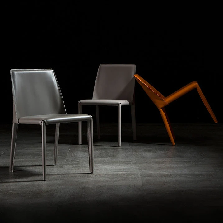 Eigentijdse stoelen Armloze stoelen voor keuken met metalen poten Clearhalo