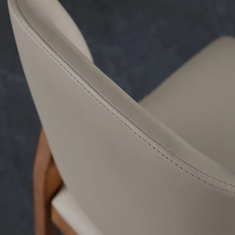 Eigentijdse stoelen met open rug, armloze zijstoelen met houten poten voor de keuken Clearhalo