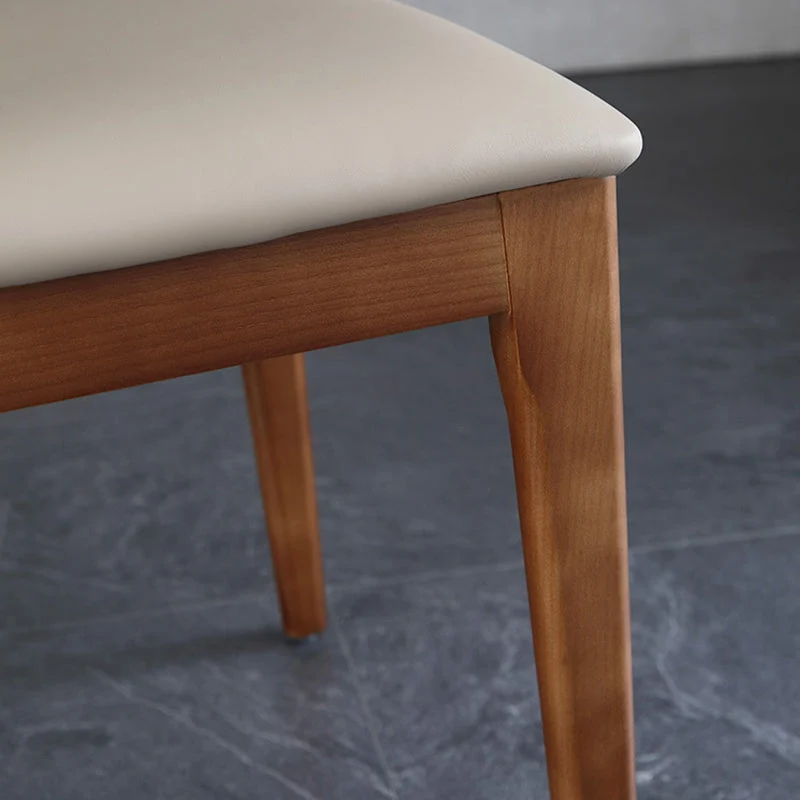 Eigentijdse stoelen met open rug, armloze zijstoelen met houten poten voor de keuken Clearhalo