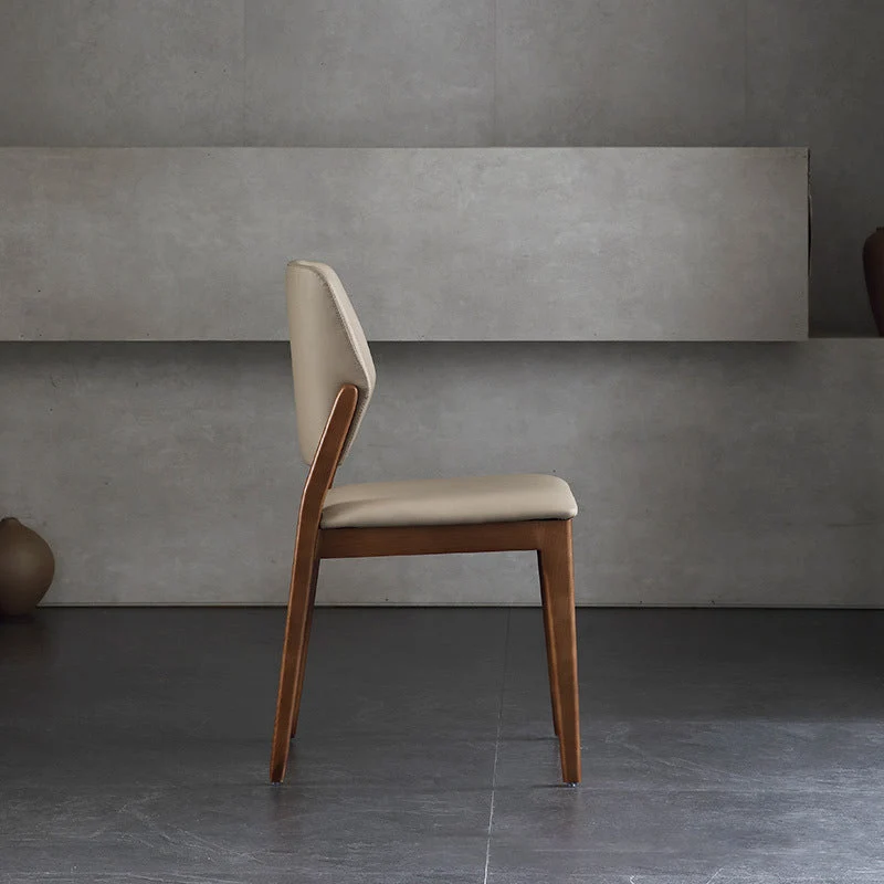 Eigentijdse stoelen met open rug, armloze zijstoelen met houten poten voor de keuken Clearhalo