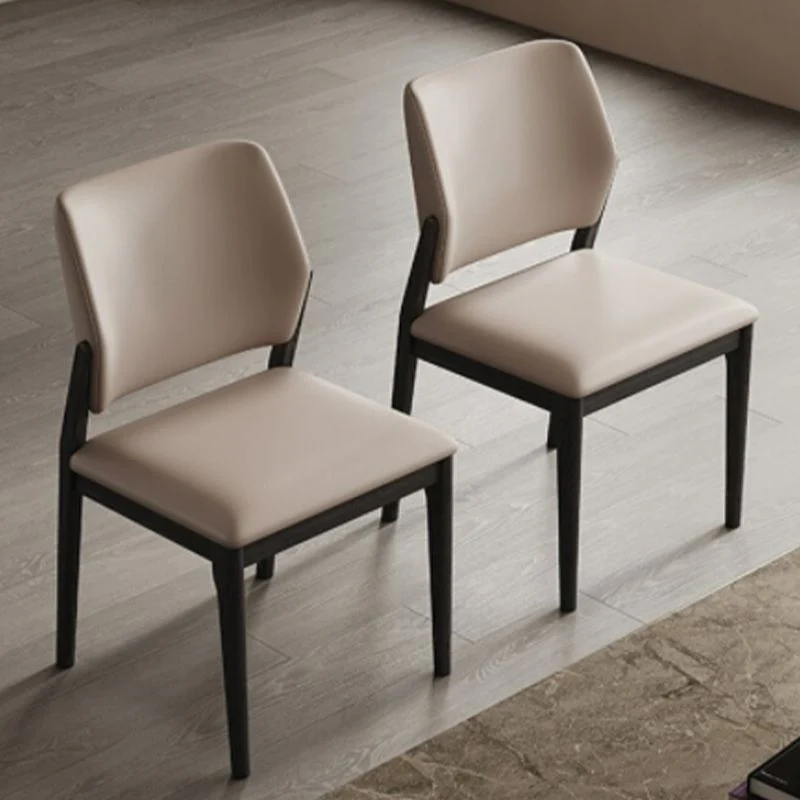 Eigentijdse stoelen met open rug, armloze zijstoelen met houten poten voor de keuken Clearhalo