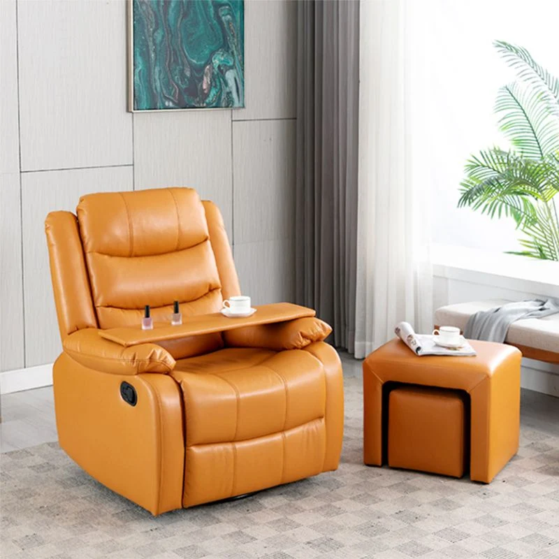 Eigentijdse thuisbioscoopfauteuil, met handmatige drukknop, metaal, effen kleur, binnen Clearhalo
