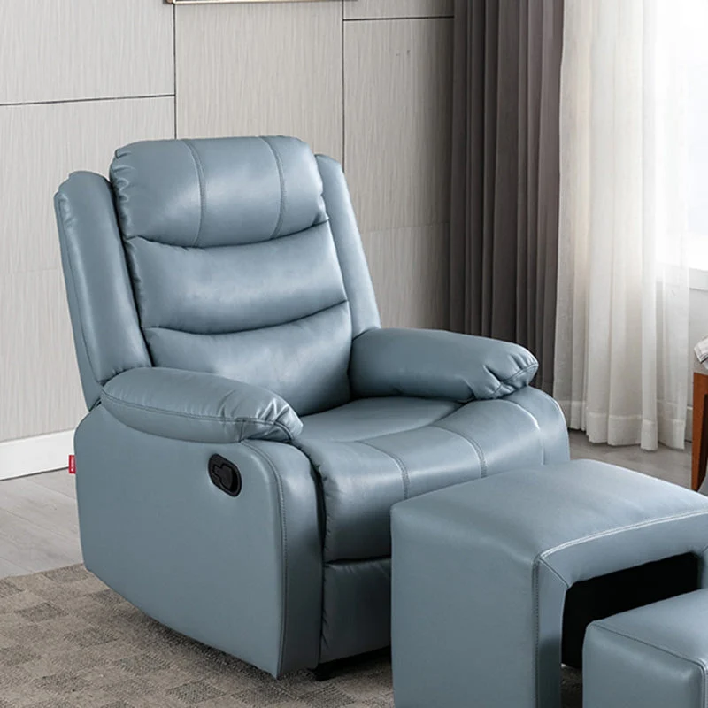 Eigentijdse thuisbioscoopfauteuil, met handmatige drukknop, metaal, effen kleur, binnen Clearhalo