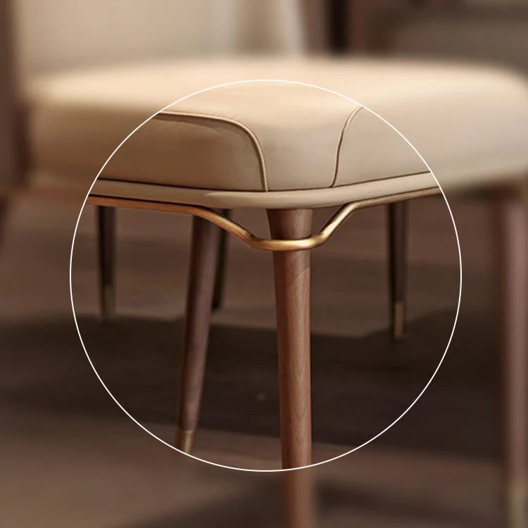 Eigentijdse vergaderzaal Parsons zijstoel beige lederen eetkamerstoel Clearhalo