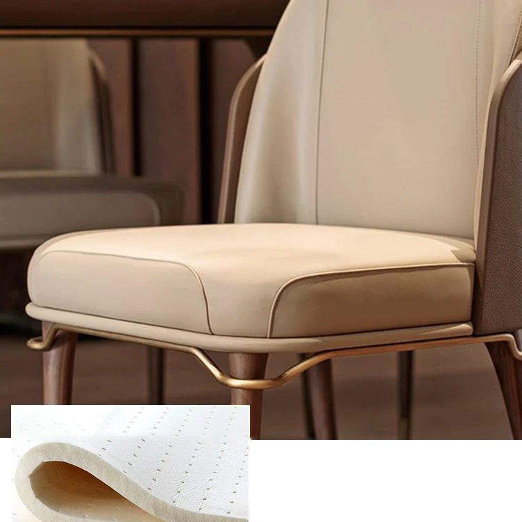 Eigentijdse vergaderzaal Parsons zijstoel beige lederen eetkamerstoel Clearhalo