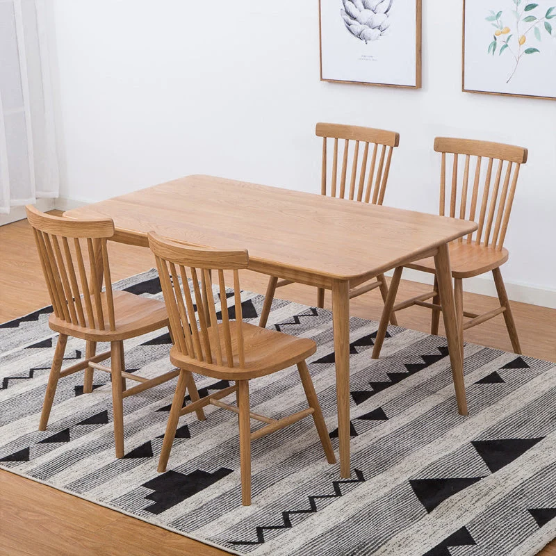 Eigentijdse Windsor Back Armloze zijstoelen Houten zijeetkamerstoelen voor thuis Clearhalo