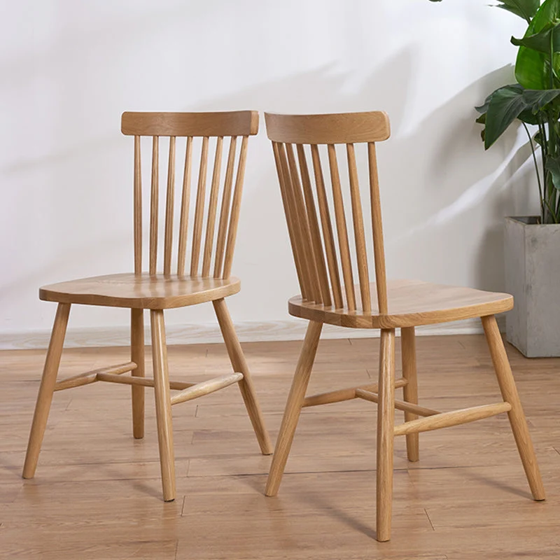 Eigentijdse Windsor Back Armloze zijstoelen Houten zijeetkamerstoelen voor thuis Clearhalo