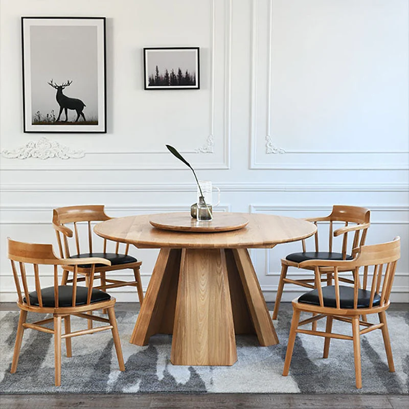 Eigentijdse Windsor-achterarmstoelen Leren eetkamerstoelen voor thuis Clearhalo
