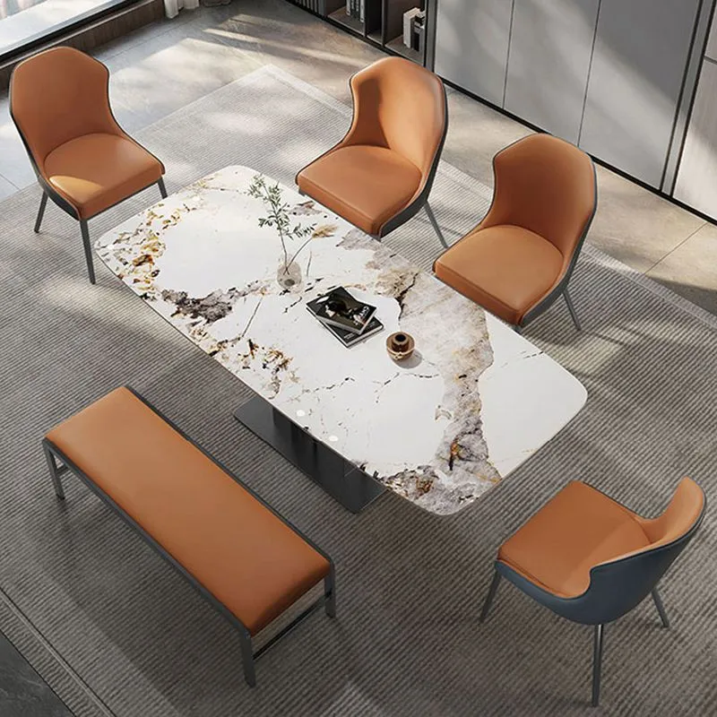 Eigentijdse Wingback zijstoel kunstleer armloze eetkamerstoelen Clearhalo