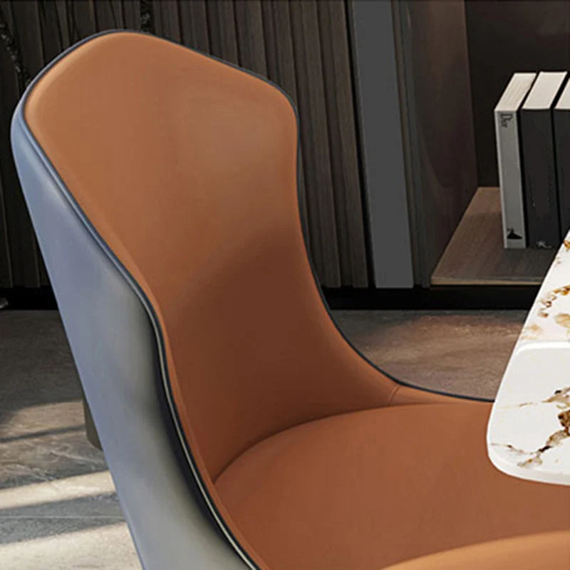 Eigentijdse Wingback zijstoel kunstleer armloze eetkamerstoelen Clearhalo