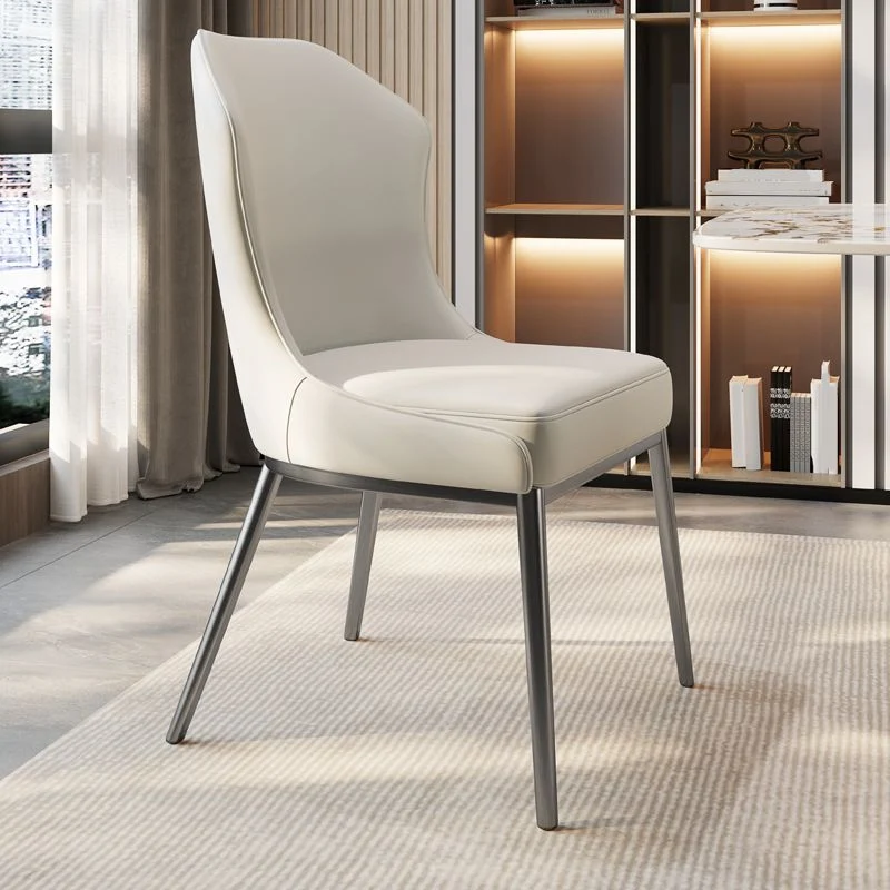 Eigentijdse Wingback zijstoel kunstleer armloze eetkamerstoelen Clearhalo