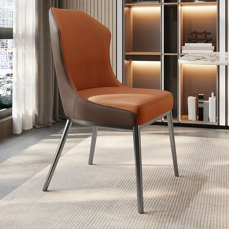 Eigentijdse Wingback zijstoel kunstleer armloze eetkamerstoelen Clearhalo