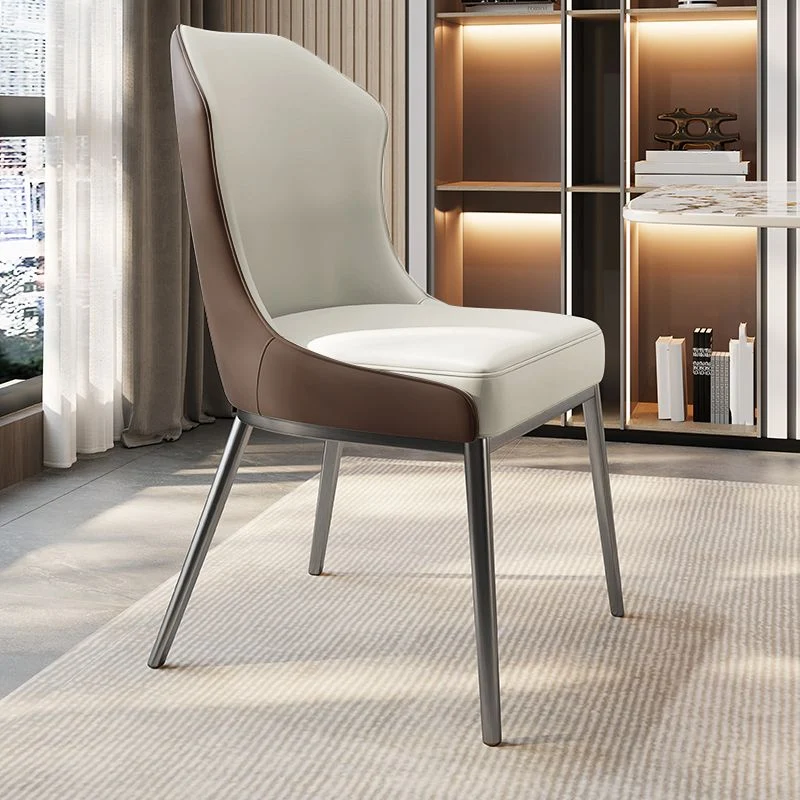Eigentijdse Wingback zijstoel kunstleer armloze eetkamerstoelen Clearhalo