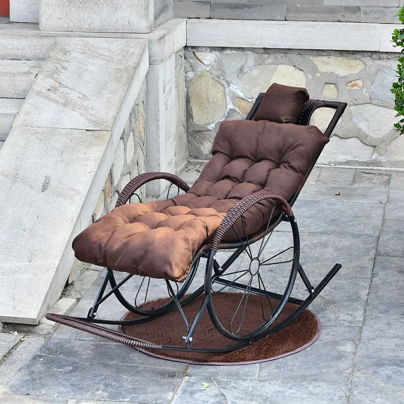 Enkele schommelstoel Mid Century Moderne luie schommelstoel met kussen Clearhalo