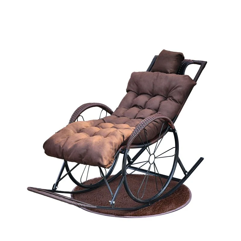 Enkele schommelstoel Mid Century Moderne luie schommelstoel met kussen Clearhalo