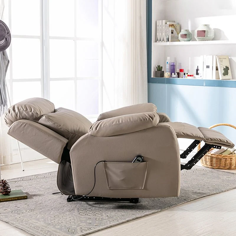 Fauteuil van kunstleer met lumbaal metalen frame, standaard fauteuil Clearhalo