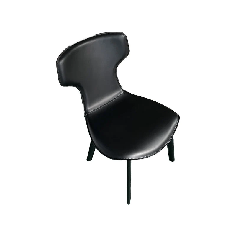 Faux Leather Dining Chairs Contemporary Arm Chairs Metal Base Clearhalo