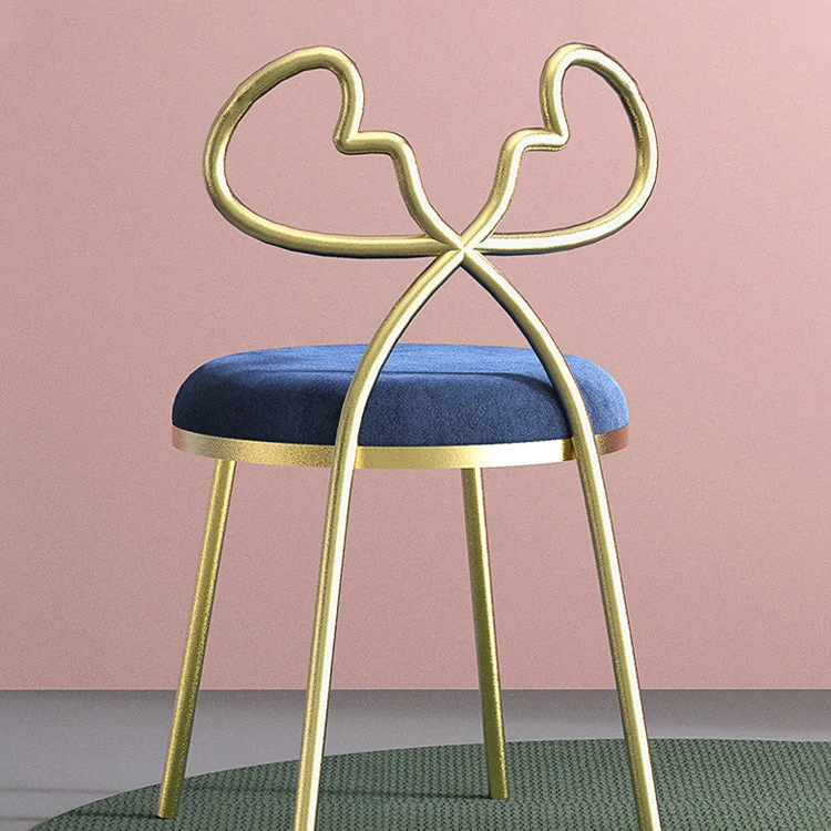 Fluwelen armloze eetkamerstoelen Scandinavisch design eetkamerstoel met open rug Clearhalo