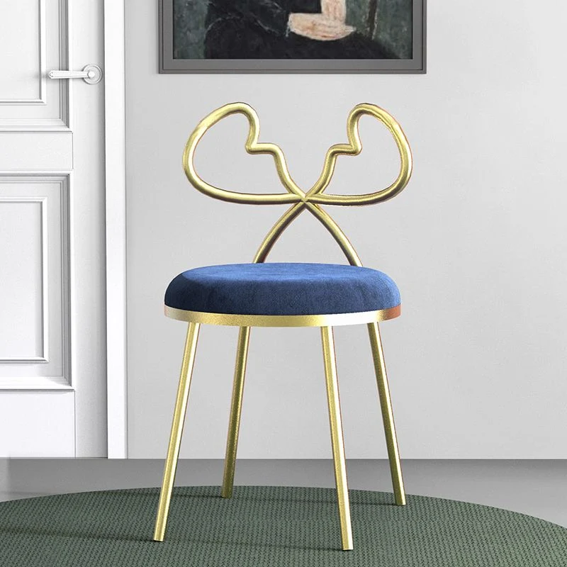 Fluwelen armloze eetkamerstoelen Scandinavisch design eetkamerstoel met open rug Clearhalo