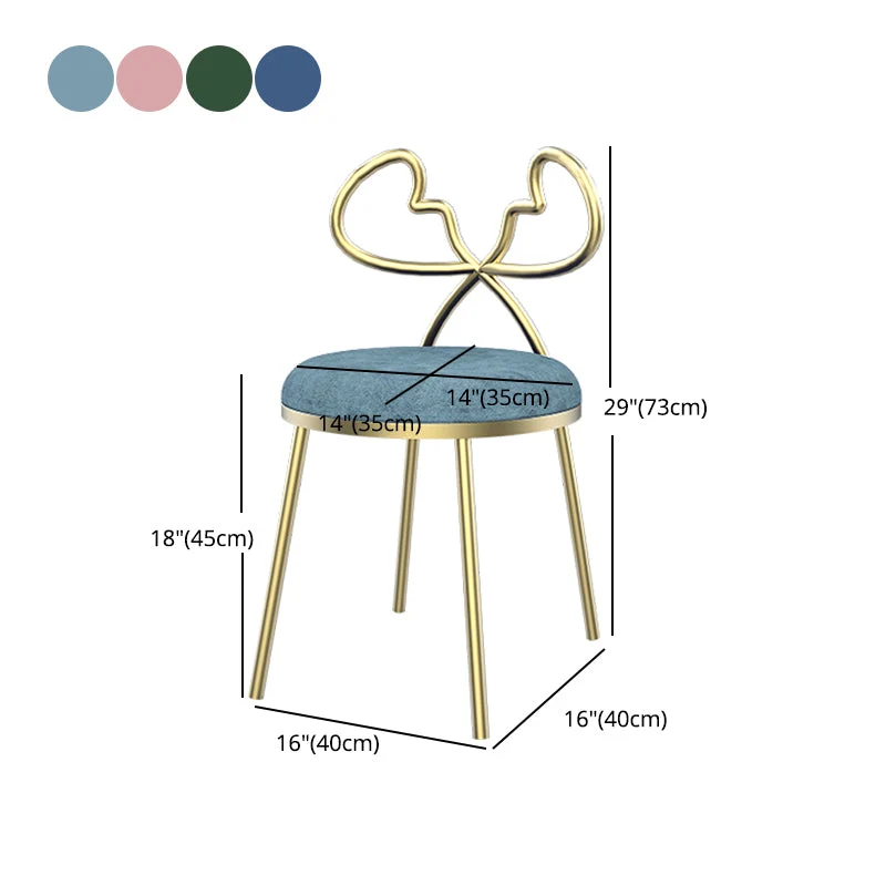 Fluwelen armloze eetkamerstoelen Scandinavisch design eetkamerstoel met open rug Clearhalo