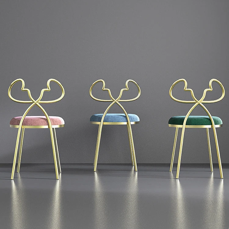 Fluwelen armloze eetkamerstoelen Scandinavisch design eetkamerstoel met open rug Clearhalo
